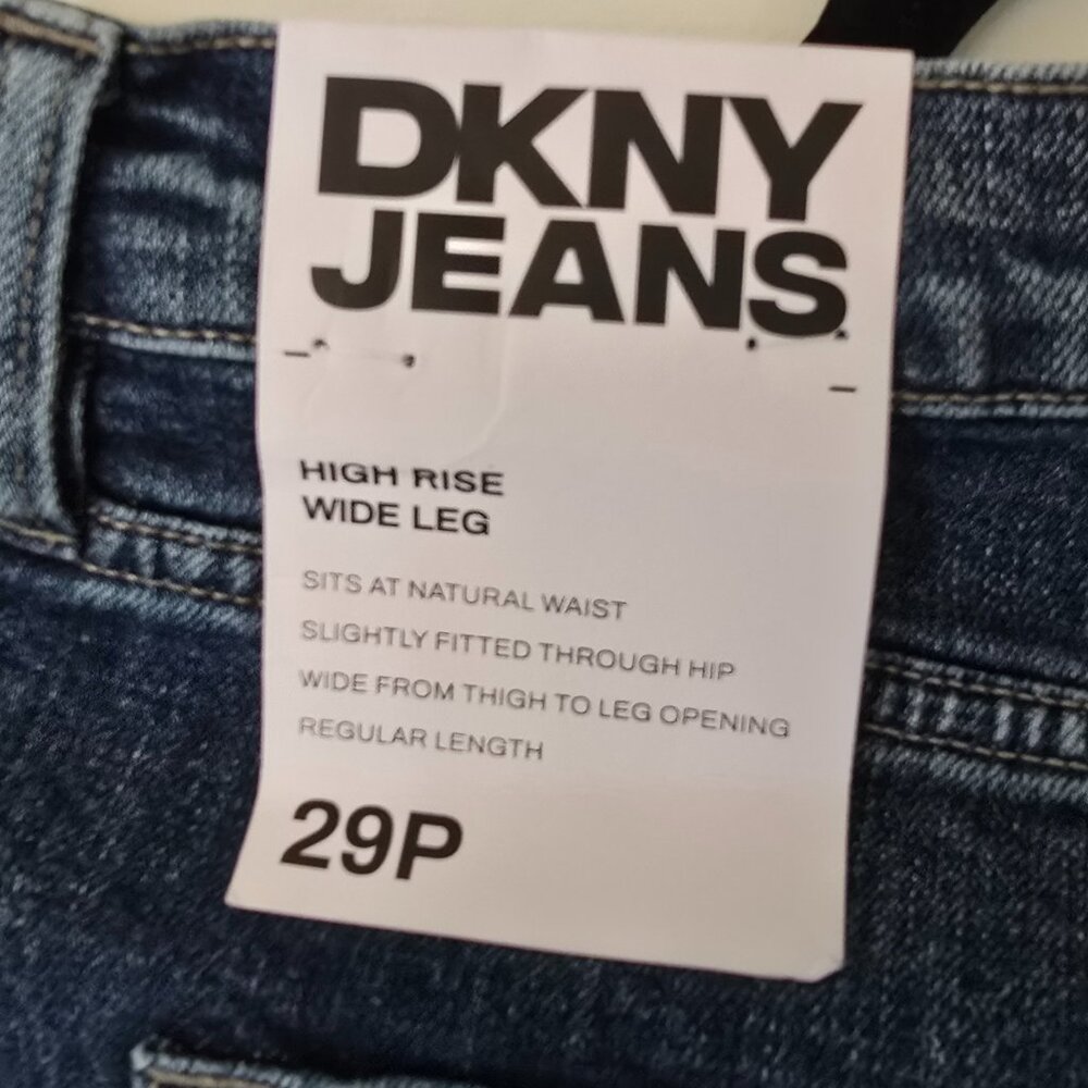 DKNY petite high-rise wide-leg jeans